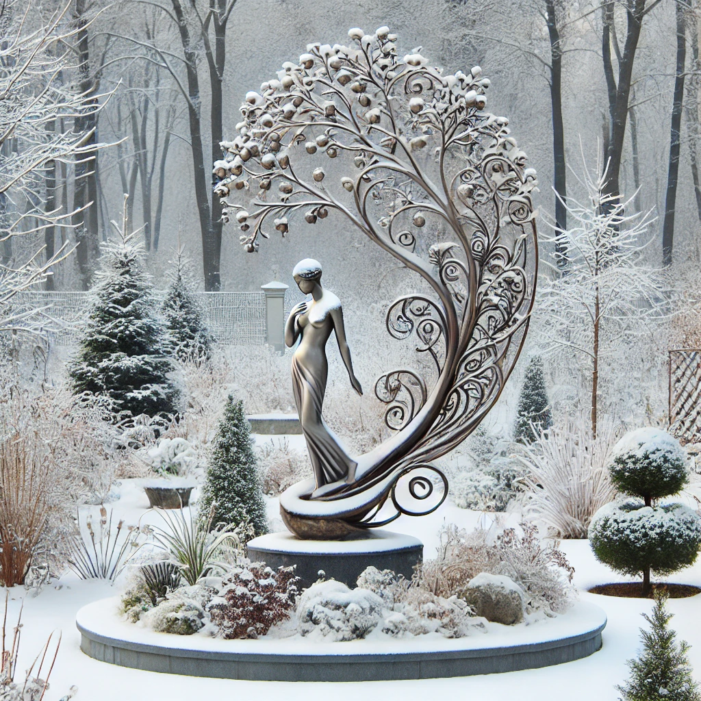 Add a Focal Point with a Winter Sculpture