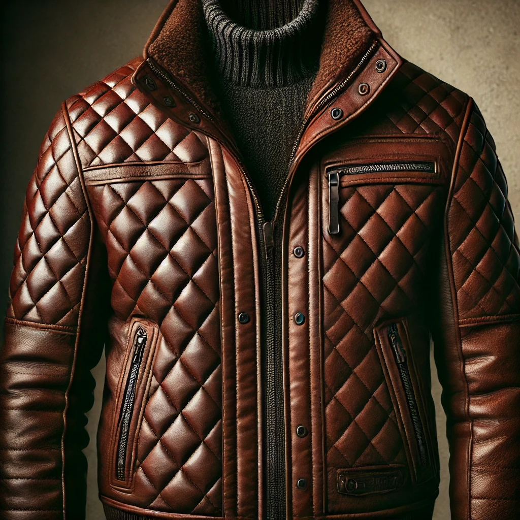 Quilted Leather Jacket for Extra Warmth